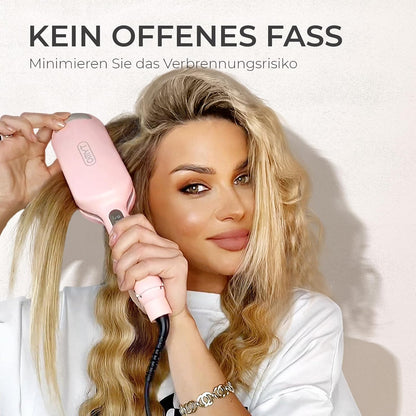 TYMO ROVY Welleneisen für haare, Lockenstab 32mm Ionen Keramik Hair Curler 4 Temp Rosa
