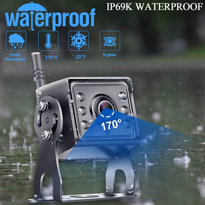 Tomoia Kabellose Rückfahrkamera 12,7 cm (5 Zoll) 1080P  HD-Monitor Touch-Key Bildschirm