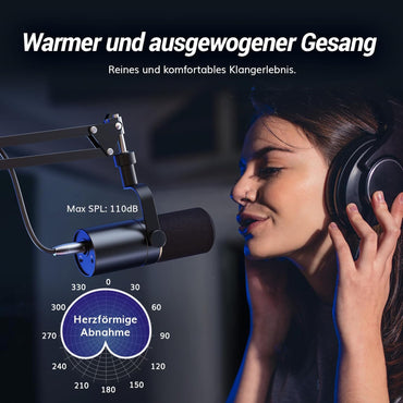 TONOR TD510+ Dynamisches Microphone mit XLR/USB Kabel, Mikro PC mit Mute Button