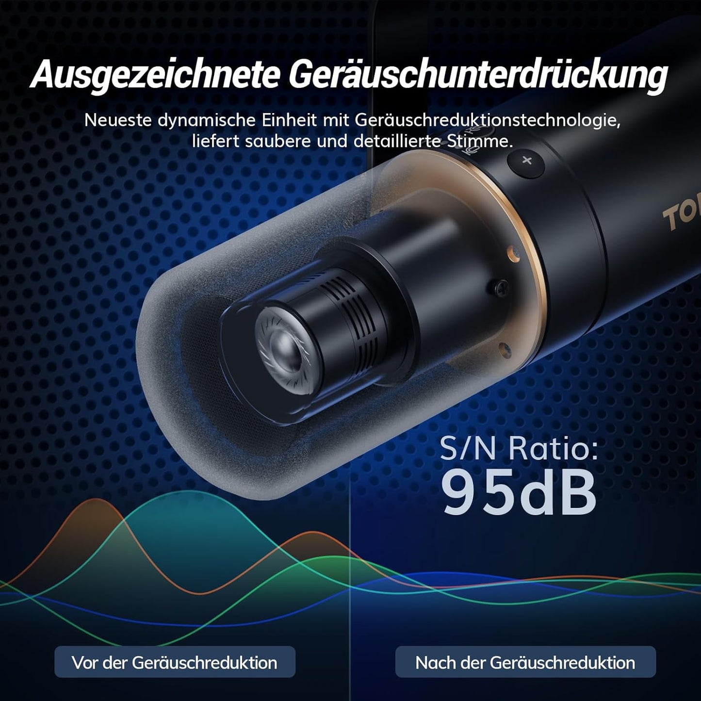 TONOR TD510+ Dynamisches Microphone mit XLR/USB Kabel, Mikro PC mit Mute Button