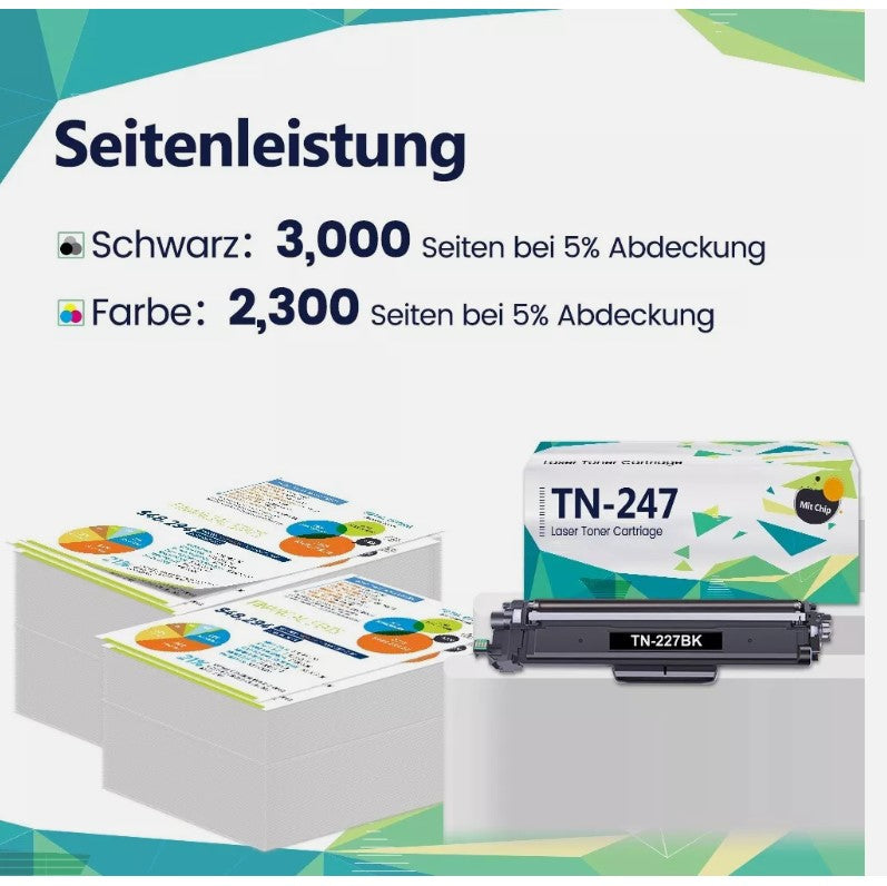 5er-Pack TN-243CMYK TN247 Kompatibler Toner für Brother MFC L3750CDW TN243CMYK