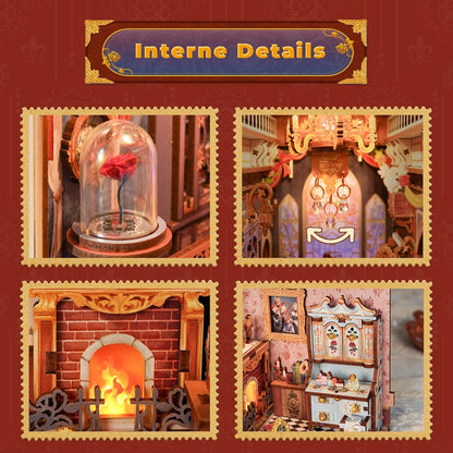 Tonecheer Book Nook Kit mit Staubschutz und LED-Licht, 3D Puzzle Buchstützen