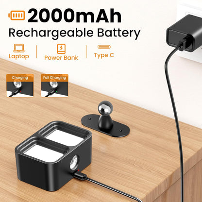 Applique murale LED TNMOO, sans fil, 5 angles, 3 températures de couleur, commande tactile rotative à 360° (noir), 1 pièce
