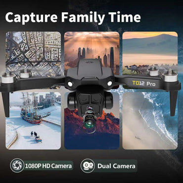 Toladrone TD12PRO Drohne mit Kamera 1080P, Bürstenloser Motor 90° Motorisiert Einstellbar APP