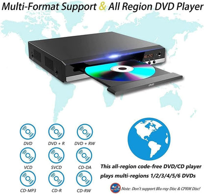 Toneriso DVD-Player für Fernseher, Mini-CD/DVD-Playermit HDMI-Anschluss (1080p),