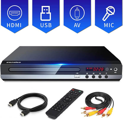 Toneriso DVD-Player für Fernseher, Mini-CD/DVD-Playermit HDMI-Anschluss (1080p),