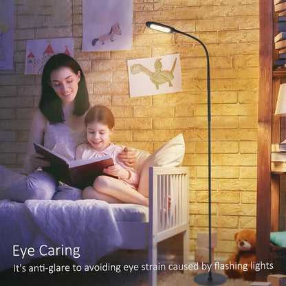 TOMSHINE LED Stehleuchte avec Fernbedienung und Touch-Steuerung, 4 Farbtemperatures, avec variateur pour salon, salon, bureau, noir [Classe énergétique A+]