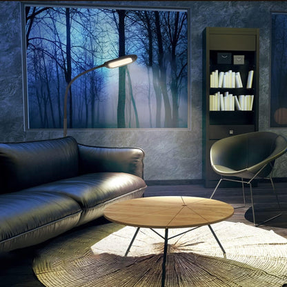 TOMSHINE LED Stehleuchte avec Fernbedienung und Touch-Steuerung, 4 Farbtemperatures, avec variateur pour salon, salon, bureau, noir [Classe énergétique A+]