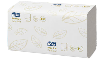 TORK Papierhandtücher 100278 H3 Premium Extra Soft Zick-Zack-Falzung 2-lagig 3.000 Tücher