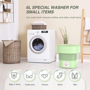 TipTop Home Mini lave-linge de camping portable 6 L, 3 modes, vert