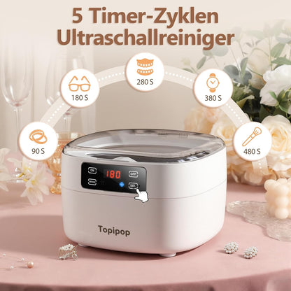 Topipop Ultraschallreiniger,  48000Hz 750 ml Ultrasonic Cleaner