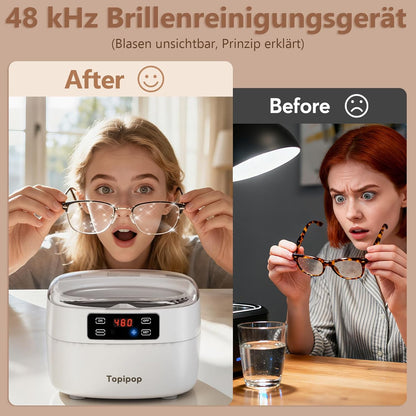 Topipop Ultraschallreiniger,  48000Hz 750 ml Ultrasonic Cleaner