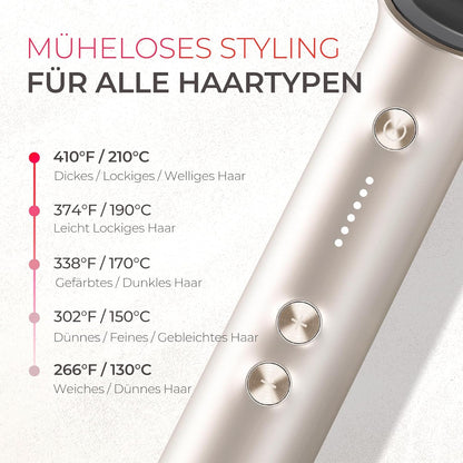 TYMO RING Glättbürste Haarglätter Bürste - Keramik Haarbürste 2 in 1 Gold