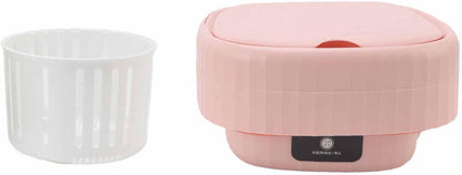 Tragbare Mini-Waschmaschine, 6 L, Faltbare Eimerwaschmaschine, Tragbare Reisewaschmaschine, Intimkleidung, Socken, Unterwäsche, Geeignet Für Reisen Und Kompakten Wohnraum(Rosa)