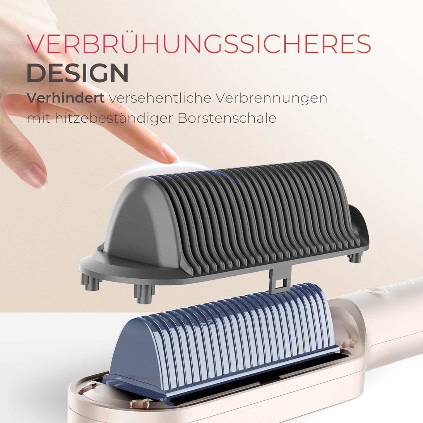 TYMO RING Glättbürste Haarglätter Bürste - Keramik Haarbürste 2 in 1 Gold