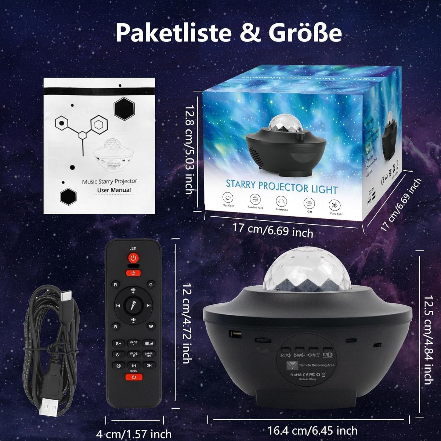 Targetone  LED Sternenhimmel Projektor Sternenlicht Galaxy  mit Fernbedienung