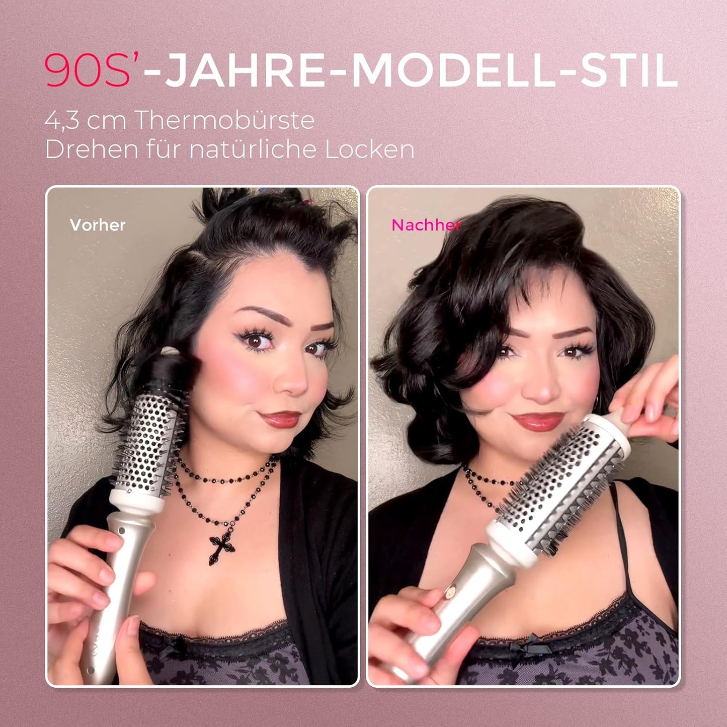 TYMO STYLUX Thermobürste 43mm - Thermal Brush Lockenbürste Gold
