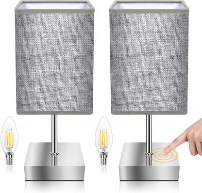 Totofac Nachttischlampe Touch Dimmbar 2er set, E14 Retro 3 Helligkeitsstufen Einstellbar Warmweiss