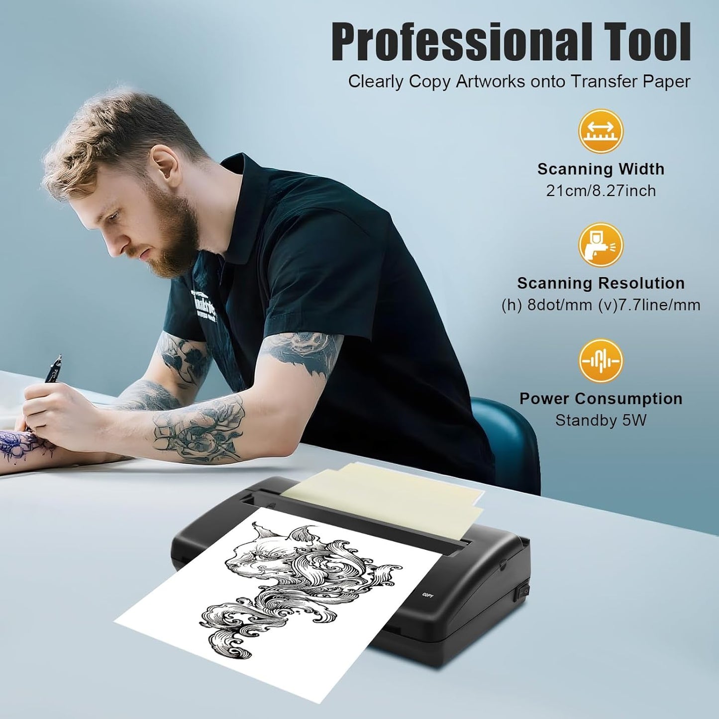 Tattoo Transfermaschine Thermodrucker A4 Format,Hochauflösende Tattoo Drucker