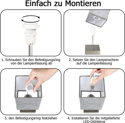 Totofac Nachttischlampe Touch Dimmbar 2er set, E14 Retro 3 Helligkeitsstufen Einstellbar Warmweiss