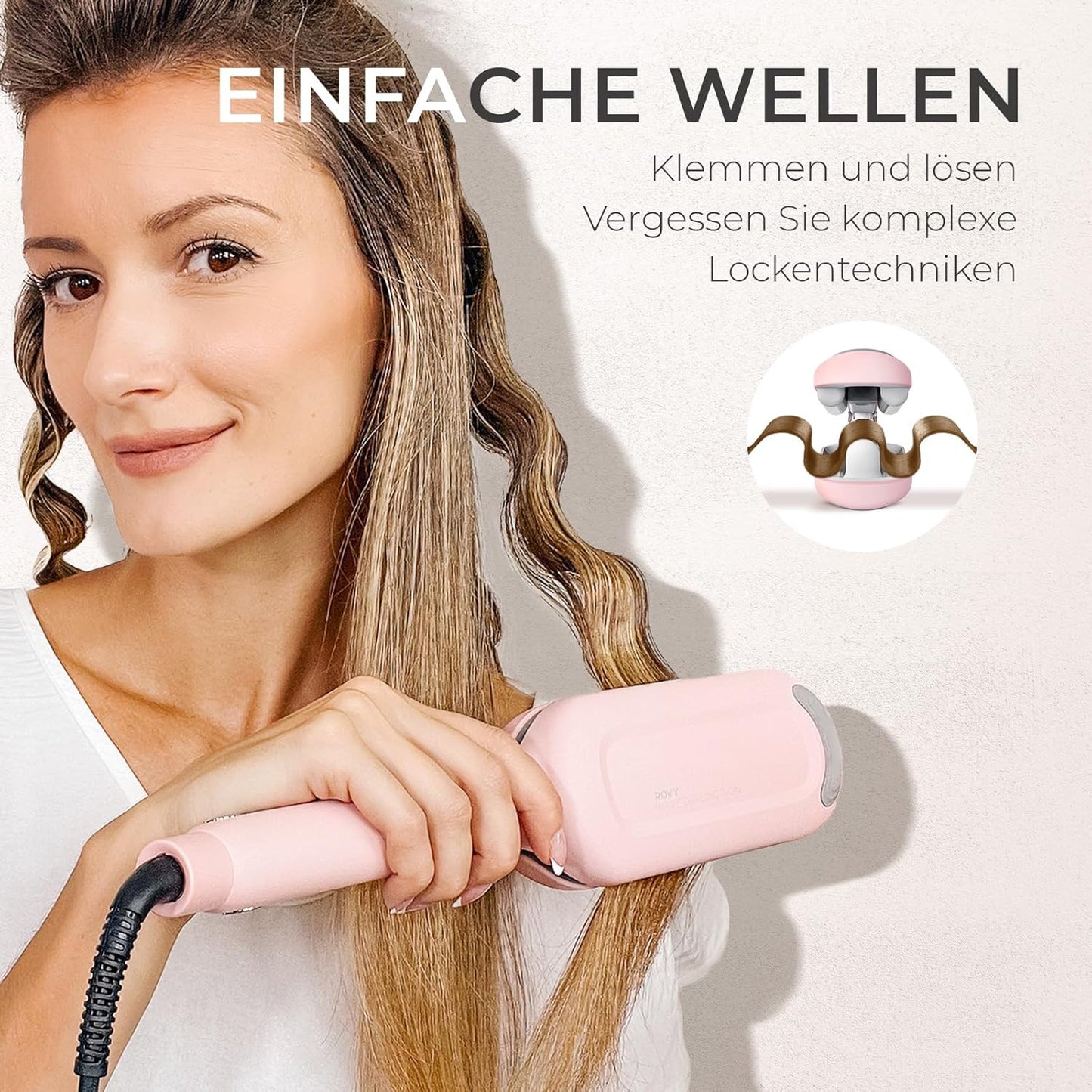 TYMO ROVY Welleneisen für haare, Lockenstab 32mm Ionen Keramik Hair Curler
