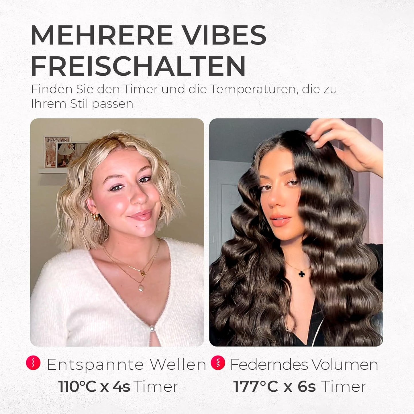 TYMO ROVY Welleneisen für haare, Lockenstab 32mm Ionen Keramik Hair Curler