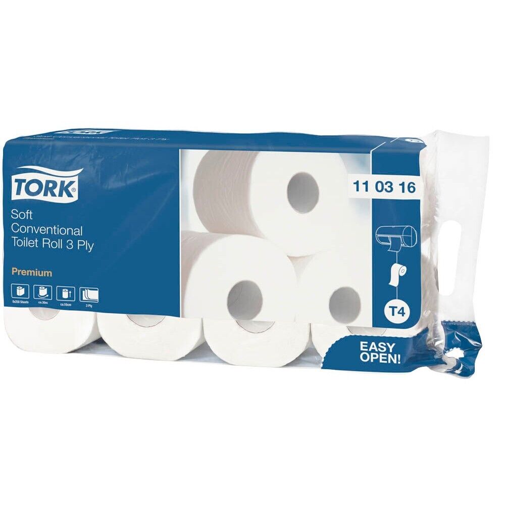 72 X TORK Toilettenpapier 110316 T4 Premium Soft 3-lagig, 72 Rollen