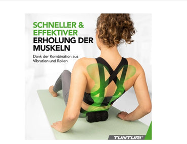 Tunturi Massage Roller, Faszienrolle Deep Tissue Massageroller elektrisch mit 3 Stufen