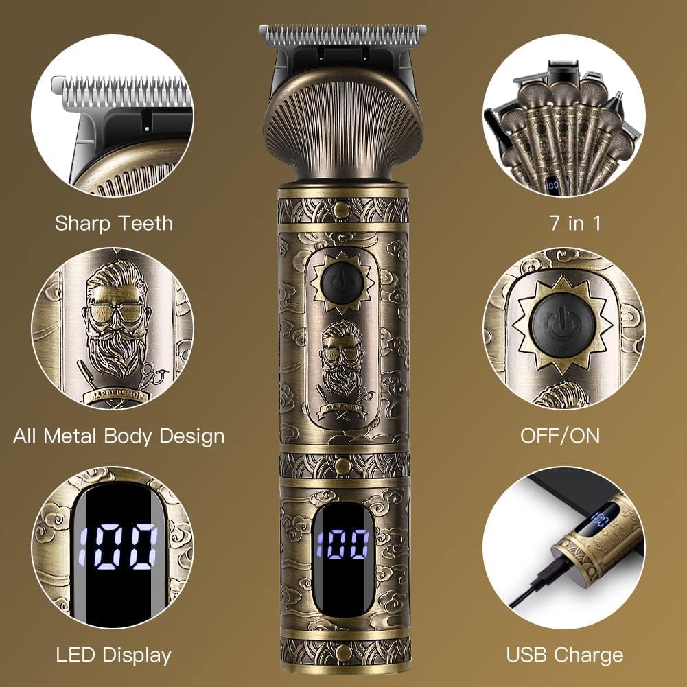 Surker Haarschneidemaschine Set Profi Haarschneider Herren Barttrimmer 7 in 1