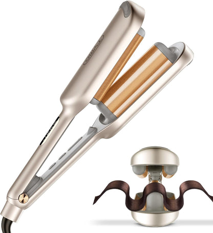 TYMO ROVY Welleneisen für haare, Lockenstab 32mm Ionen Keramik 4 temp. Gold