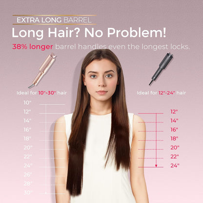 TYMO Curlpro Plus Lockenstab Automatisch  Große Locken 32mm Beach Waves Lockenwickler Goldrosa