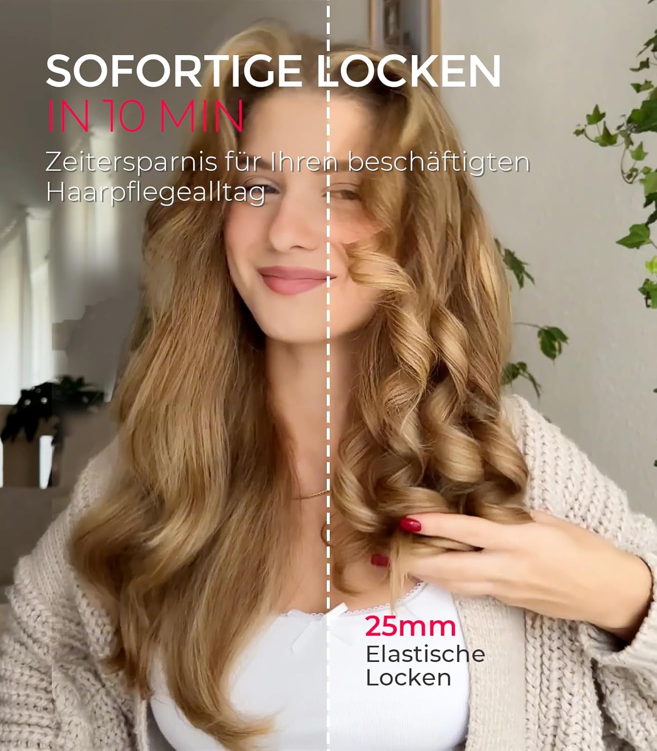 TYMO CURLPRO Lockenstab Automatisch 25mm mit 3 Tem 160-210℃ Rosa