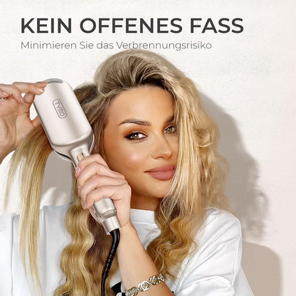 TYMO ROVY Welleneisen für haare, Lockenstab 32mm Ionen Keramik 4 temp. Gold
