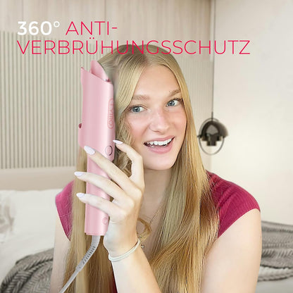 TYMO CURLPRO Lockenstab Automatisch 25mm mit 3 Tem 160-210℃ Rosa