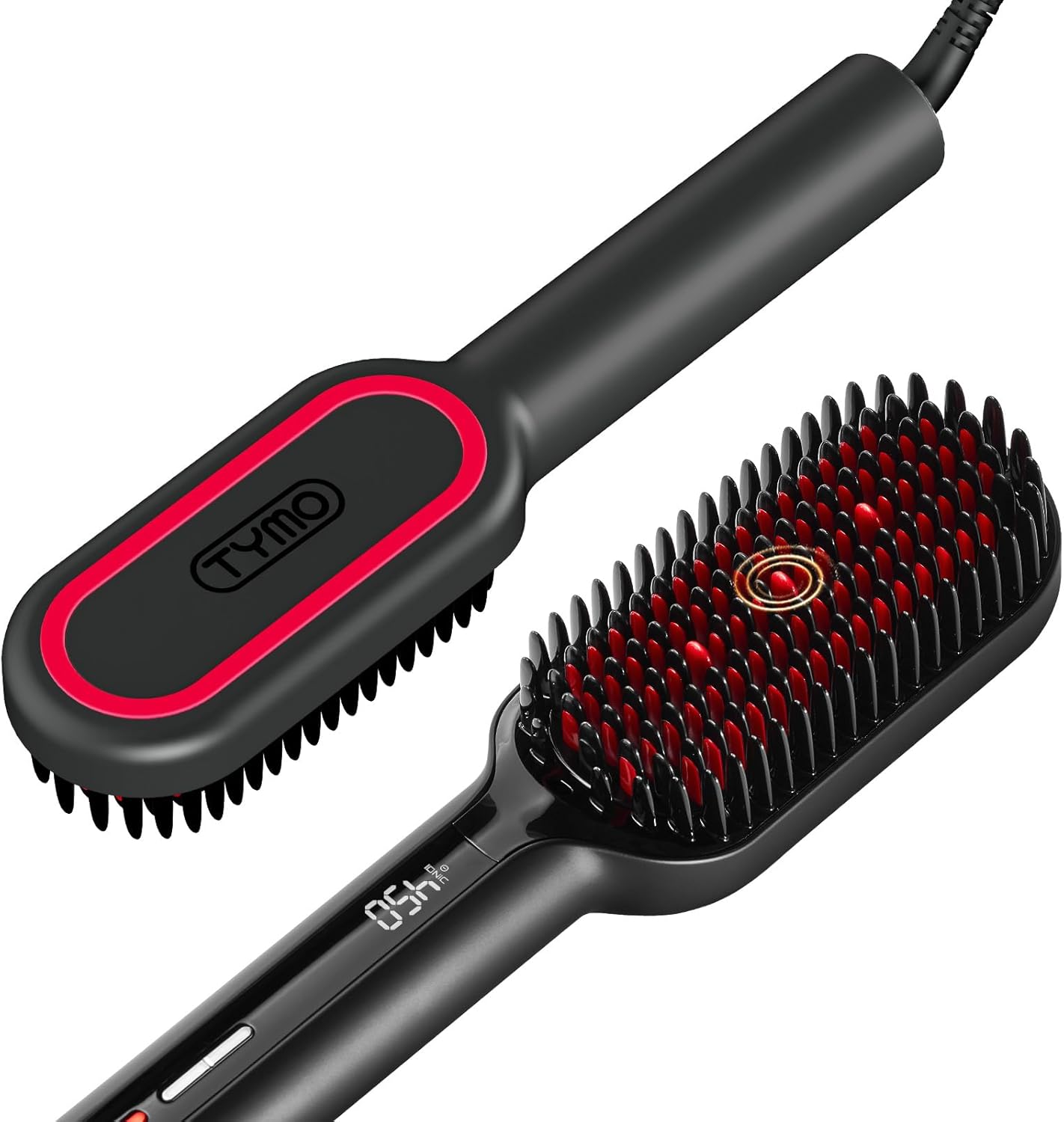 TYMO IONIC Plus Haarglätterbürste 16 Temp 80-230℃, LCD-Display Anti-Verbrühungs