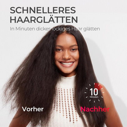 TYMO IONIC Plus Haarglätterbürste 16 Temp 80-230℃, LCD-Display Anti-Verbrühungs