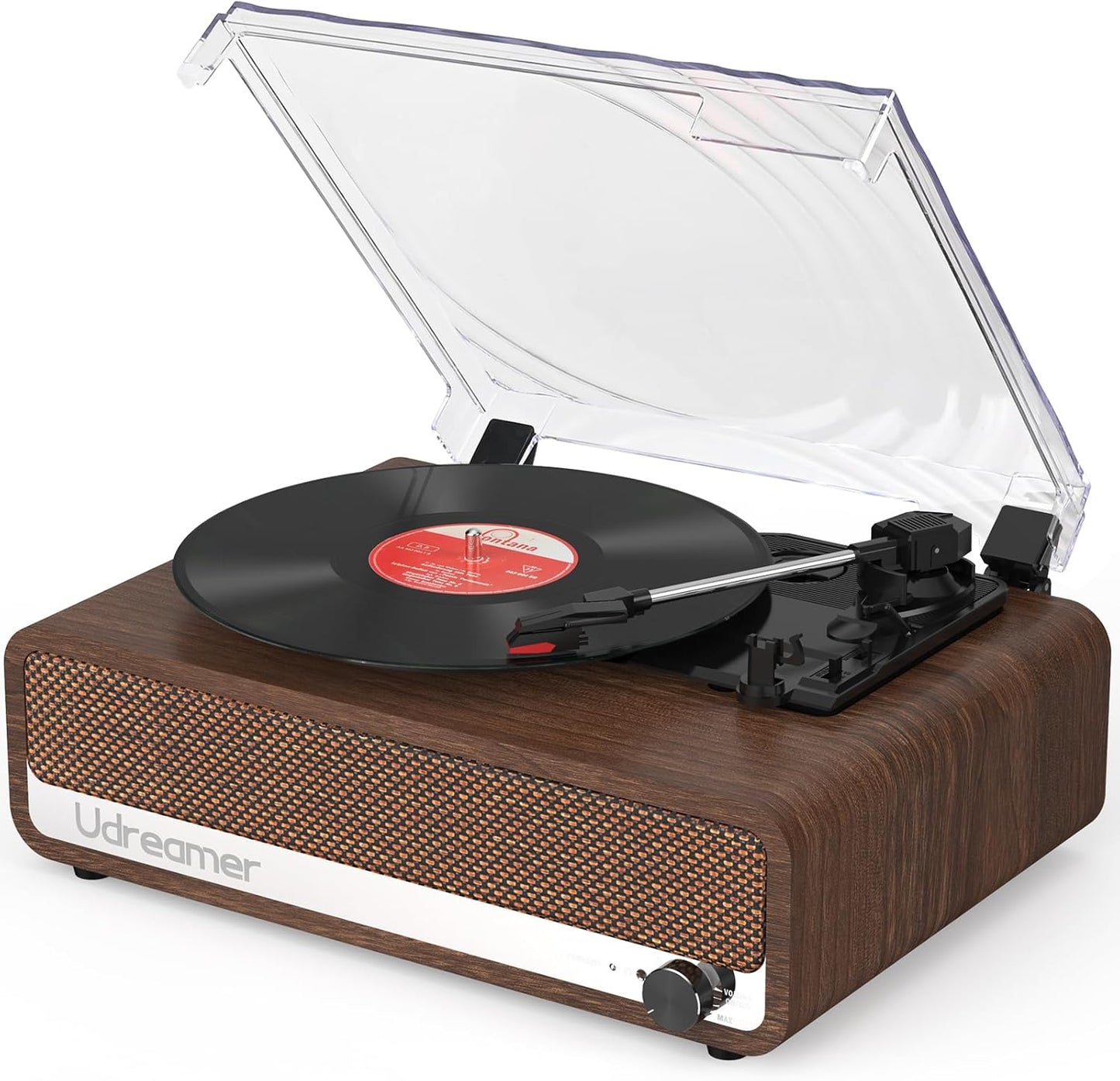 Udreamer Bluetooth Plattenspieler mit Lautsprecher Vintage Unterstützt USB AUX