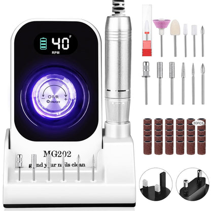 Urbuti Nagelfräser für Gelnägel 40000U/Min, 12 in 1 Professionell Nagelbohrer Maniküre Pediküre Set