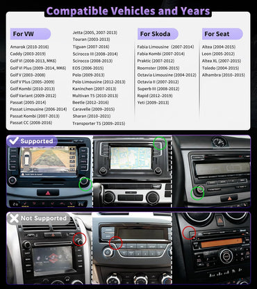 URVOLAX DAB+ Autoradio 9 Zoll Doppel DIN Radio Apple CarPlay  für VW Skoda Seat: