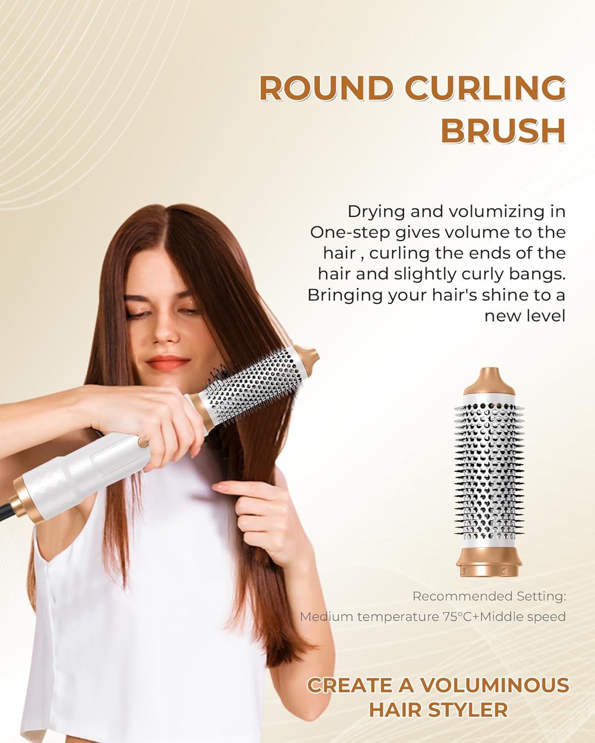 UKLISS 6 IN 1 Hair Styler Set, Warm Luftbürste mit 6 Ersatz: Air Auto-Wrap Lockenstab, 1000W Ionen Haartrockner