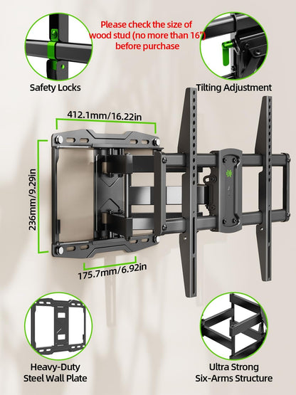USX Mount Vollbewegliche TV-Wandhalterung für 42-86 Zoll, VESA 600x400 mm