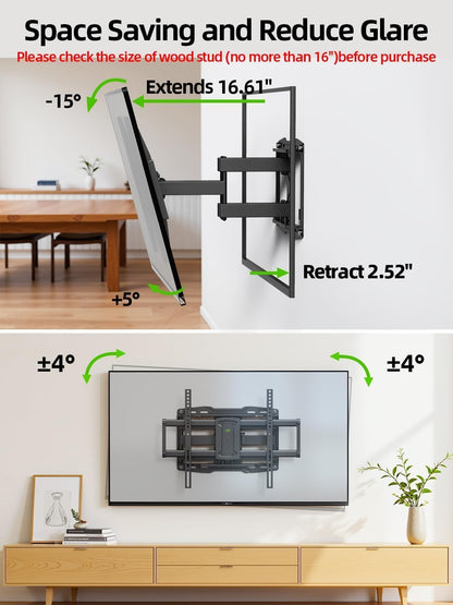 USX Mount Vollbewegliche TV-Wandhalterung für 42-86 Zoll, VESA 600x400 mm