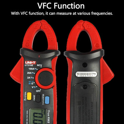UNI-T UT210E Zangenmultimeter Digitale Strommesszange Amperemeter Voltmeter Vollautomatisch AC DC Multimeter Zange zum Messen von Wechselstrom, GleichStrom, AC/DC Spannung, Widerstand, Ohm