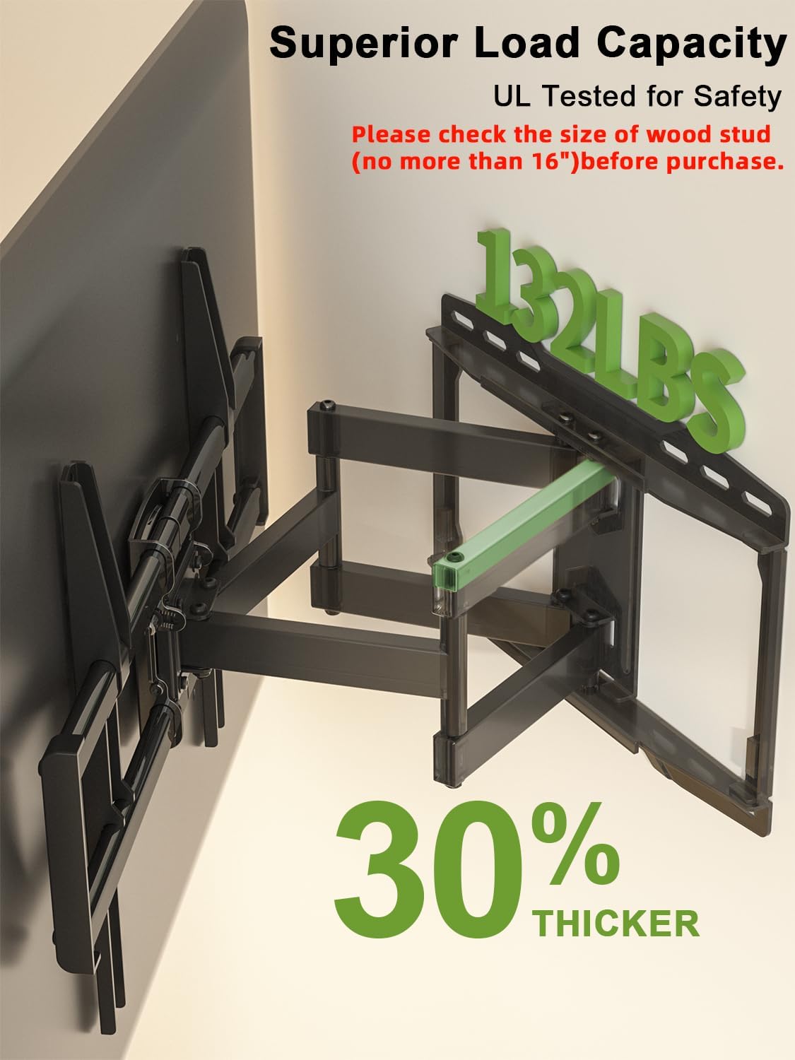 USX Mount Vollbewegliche TV-Wandhalterung für 42-86 Zoll, VESA 600x400 mm