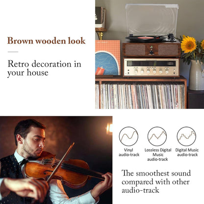 Udreamer Schallplattenspieler, Plattenspieler mit integrierten Lautsprechern, Bluetooth Riemenantrieb