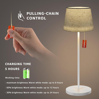 uuffoo Tischlampe Outdoor Für Wasserdichte IP44, Kabellos,USb,Mit 3 Stufen Warmweiß