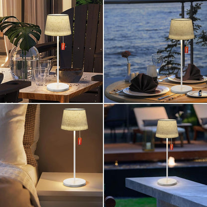 uuffoo Tischlampe Outdoor Für Wasserdichte IP44, Kabellos,USb,Mit 3 Stufen Warmweiß