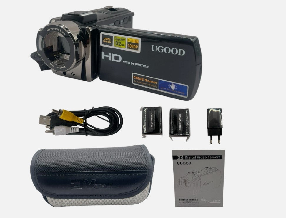UGOOD HD Digital Video-Kamera Camcorder Full HD 1080P 24.0 Pixel 16x Zoom 32GB