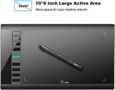 UGEE M708 Grafiktablett,8192 Pressure Pen Stylus,8 Hotkeys,10 * 6 Zoll