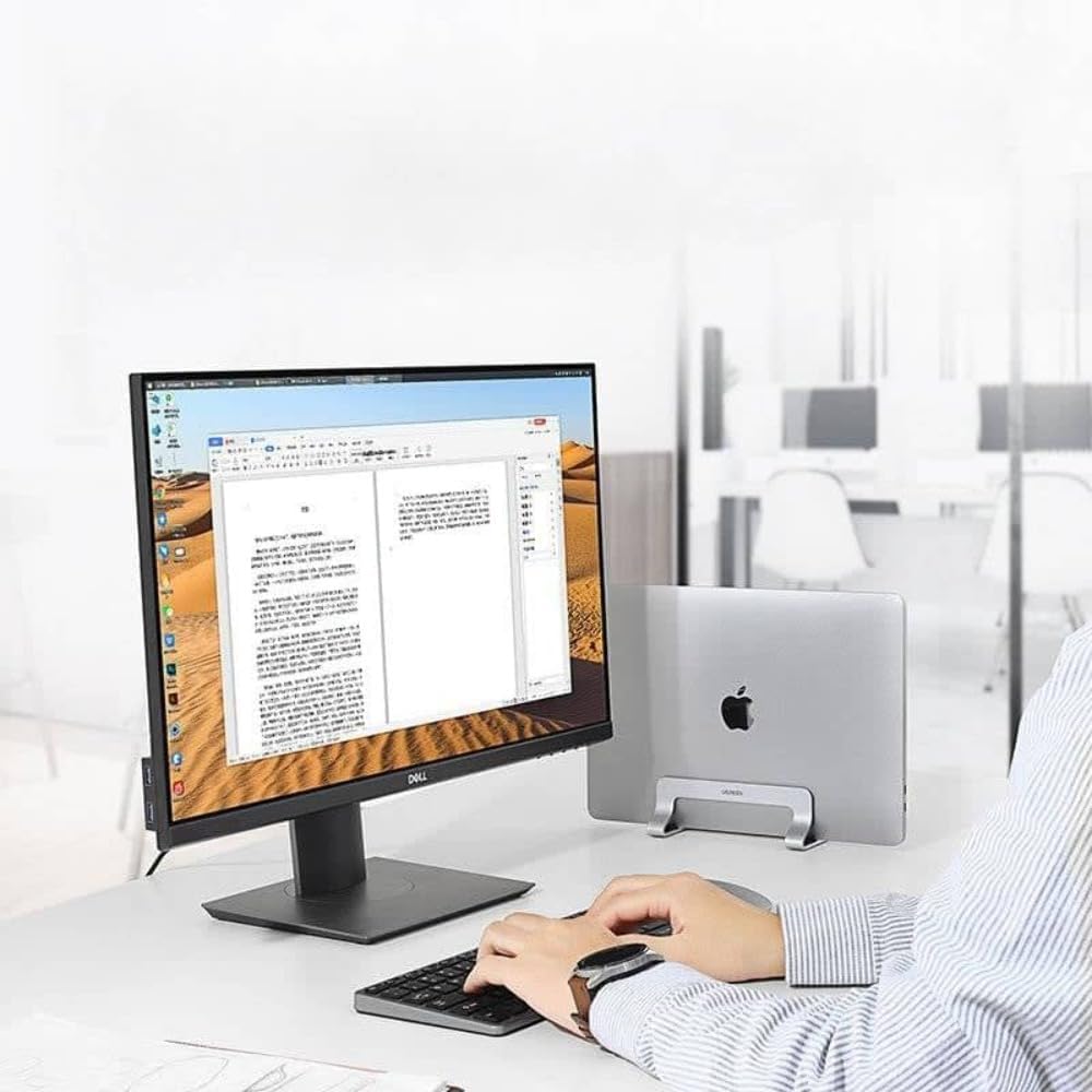 UGREEN Vertikaler Laptop Ständer Aluminium Vertikal Stand Laptopständer Platzsparender Laptop Halter mit thermischer Basis für Laptops,MacBook Air,Pro,Samsung, iPad,Tablets
